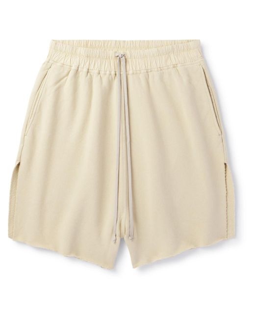 Rick Owens Natural Garment-dyed Cotton-jersey Drawstring Shorts for men