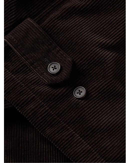 The Row Black Carsten Cotton And Cashmere-blend Corduroy Overshirt for men