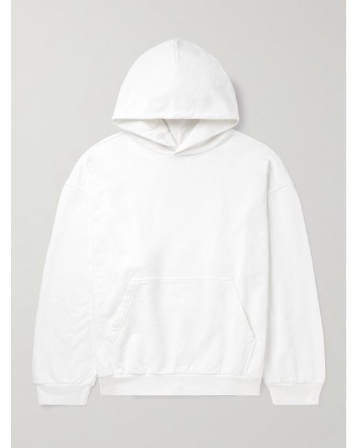 Balenciaga White Logo-print Cotton-jersey Hoodie for men
