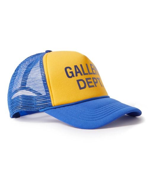 GALLERY DEPT. Blue Printed Two-tone Twill And Mesh Trucker Cap for men