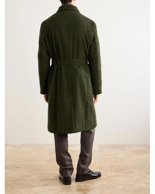 Oliver Spencer Green Morgan Double-breasted Wool Coat for men