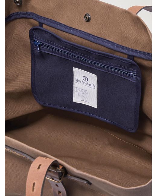 Bleu De Chauffe Brown Zinnia Large Leather-trimmed Canvas Tote Bag for men