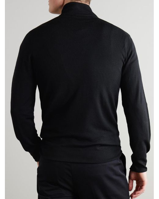 Canali Blue Half-Zip Wool Sweater for men