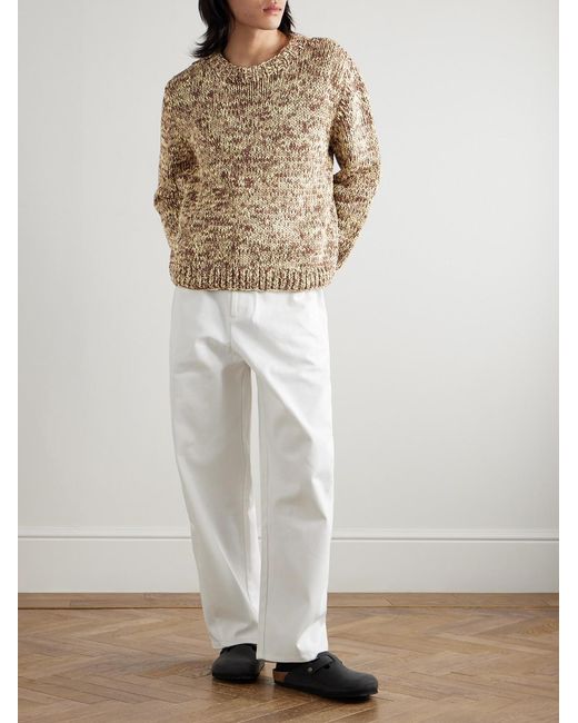 Federico Curradi Natural Ribbed Mulberry Silk Sweater for men