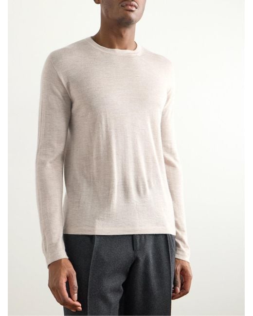 Saman Amel Natural Slim-Fit Cashmere And Silk-Blend T-Shirt for men
