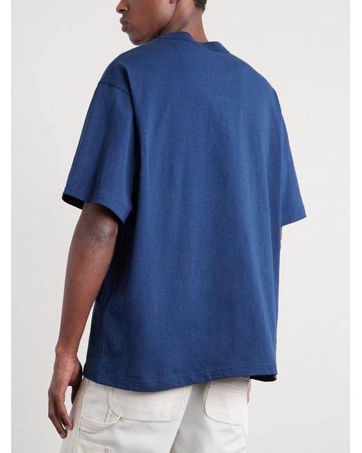 Sacai Blue Carhartt Wip Logo-Appliquéd Cotton-Jersey T-Shirt for men