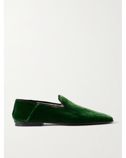 Tom Ford Green Steven Velvet Slippers for men