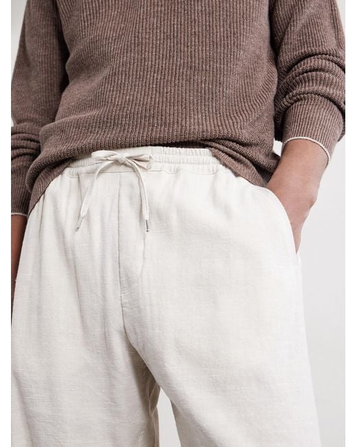 A Kind Of Guise White Samurai Straight-leg Linen And Silk-blend Drawstring Trousers for men