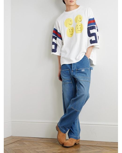 Kapital Blue Lumber Straight-Leg Panelled Jeans for men