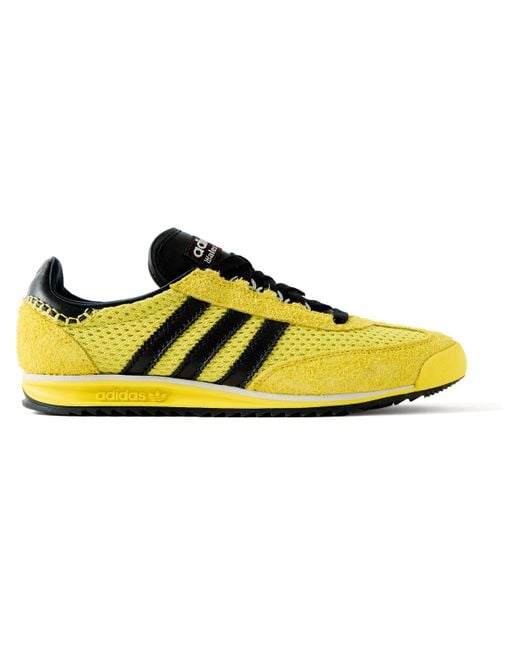 Adidas Originals Yellow Wales Bonner Sl76 Leather-trimmed Brushed-suede And Mesh Sneakers for men