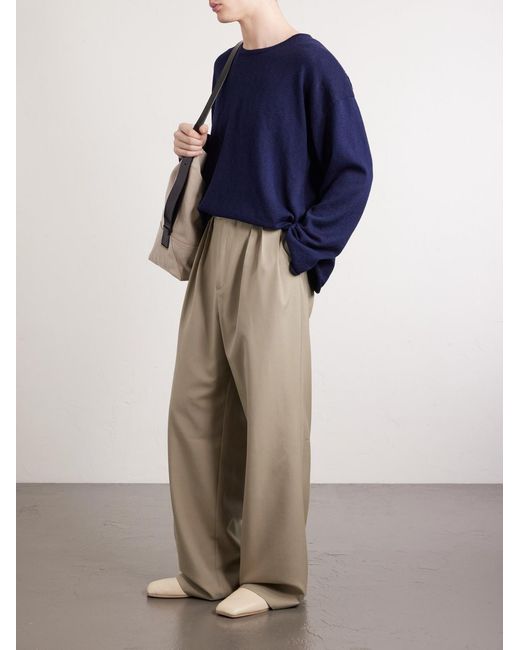 The Elder Statesman Blue Nora Lite Sycamore Cotton Sweater for men