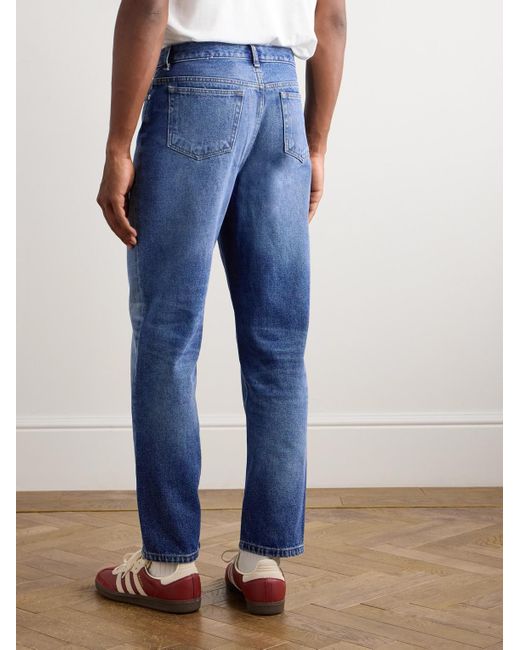 A.P.C. Blue Martin Straight-leg Cropped Stonewashed Jeans for men