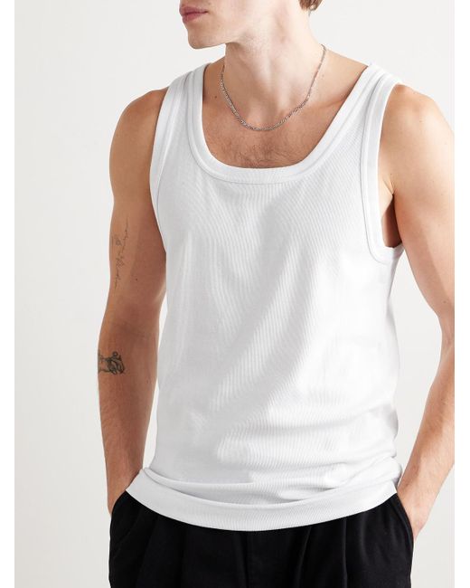 NN07 White Mick 3206 Stretch Organic Cotton-Jersey Tank Top for men