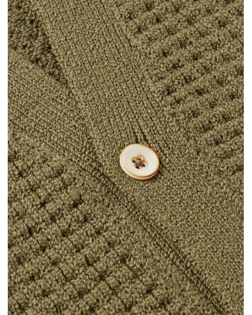The Elder Statesman Nora Lite Cardigan aus Baumwolle in Waffelstrick in Green für Herren