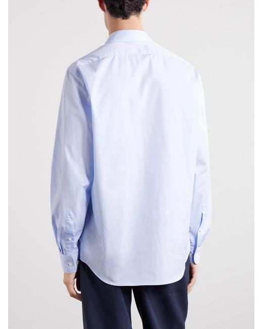 Dries Van Noten Blue Curles Cotton-poplin Shirt for men
