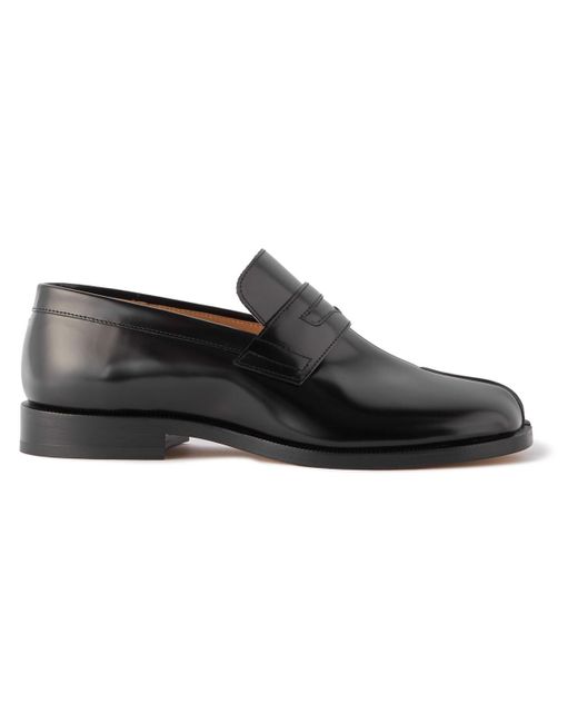 Maison Margiela Black Tabi Brushed Leather Loafers for men