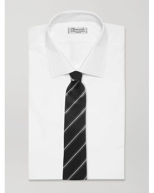 Tom Ford Black 8Cm Striped Knitted Silk Tie for men