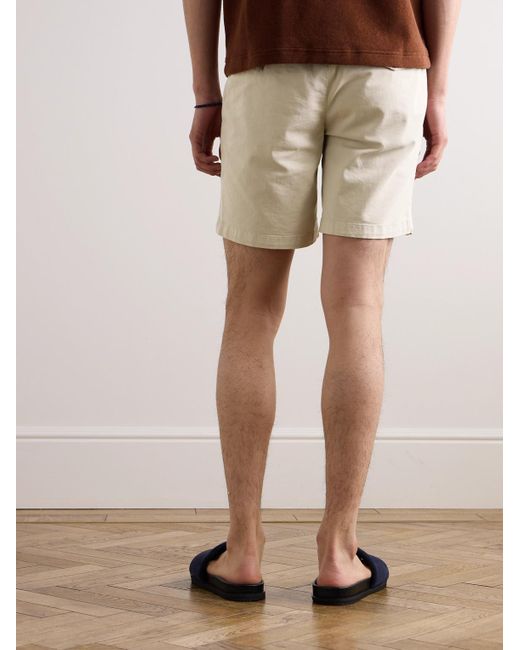 Mr P. Gerade geschnittene Shorts aus Twill aus einer Biobaumwollmischung in Stückfärbung in Natural für Herren