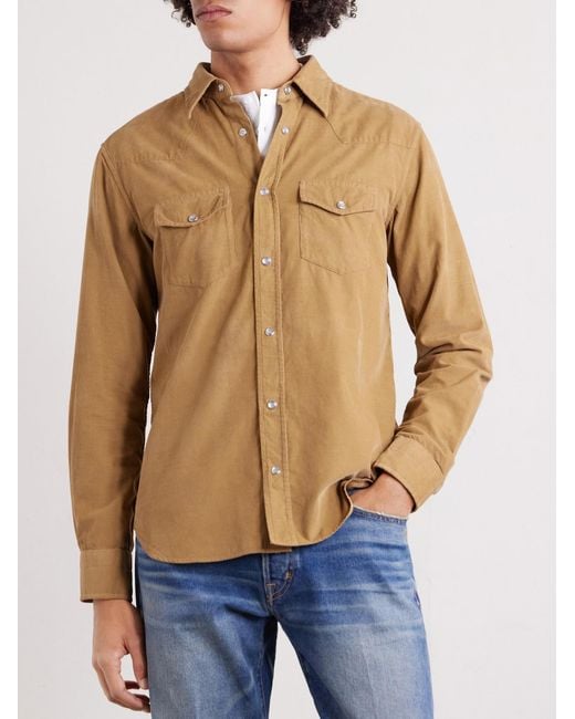 Tom Ford Natural Slim-Fit Cotton-Corduroy Shirt for men