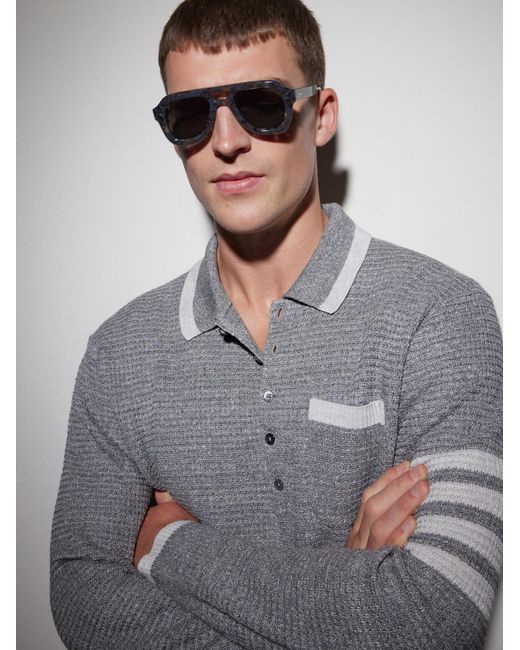Thom Browne Blue Aviator-Style Tortoiseshell Acetate Sunglasses for men