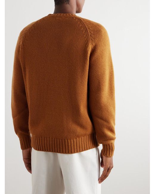 Umit Benan Brown Cashmere Sweater for men