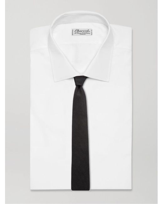Brioni Black 8cm Metallic Silk-blend Jacquard Tie for men