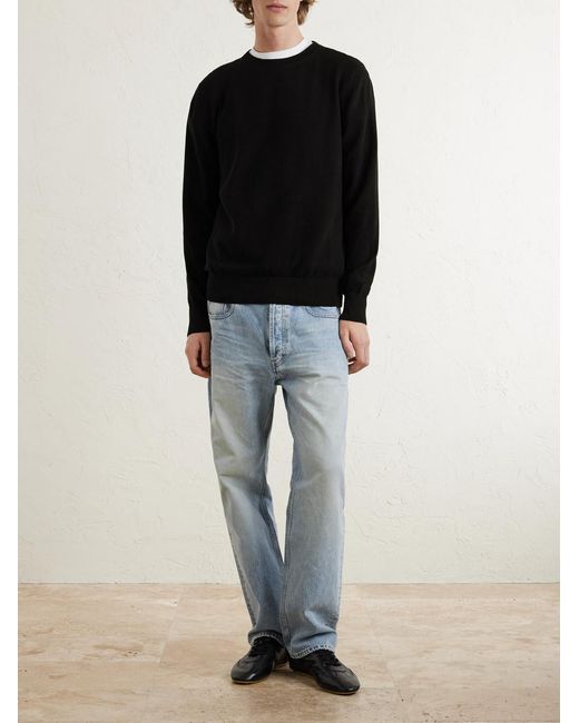 Saint Laurent Black Cotton Sweater for men
