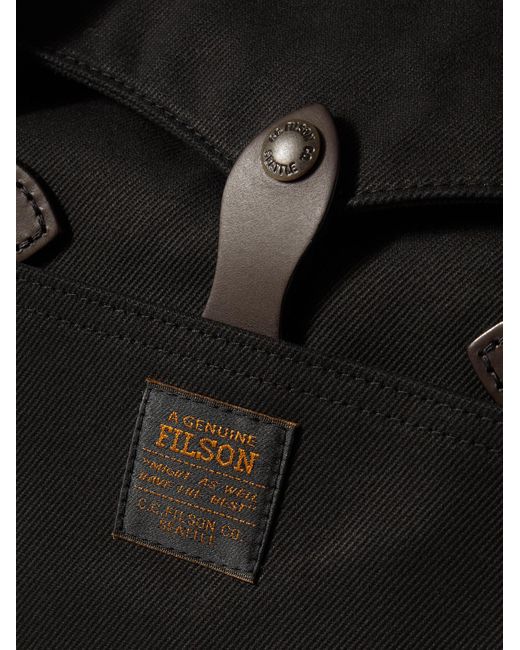 Filson Black Twill And Leather Briefcase for men