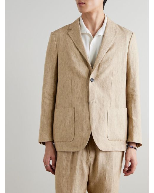 Sunspel Natural Linen Suit Jacket for men