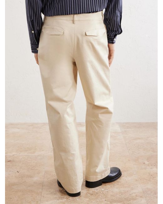Barena Natural Wide-Leg Cotton-Blend Gabardine Trousers for men