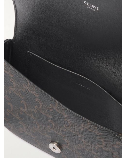 Céline Triomphe Umhängetasche aus beschichtetem Canvas mit Logoprint und Lederbesatz in Gray für Herren