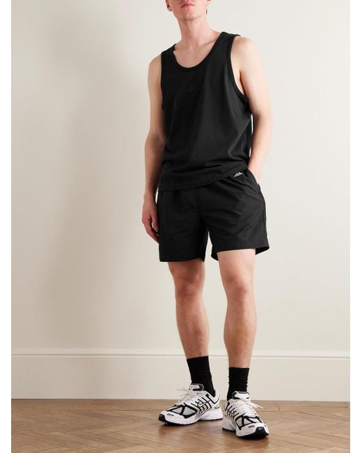 Nike Black Premium Essentials Logo-embroidered Cotton-jersey Tank Top for men