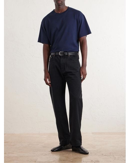Saint Laurent Blue Logo-appliquéd Cotton And Modal-blend Jersey T-shirt for men