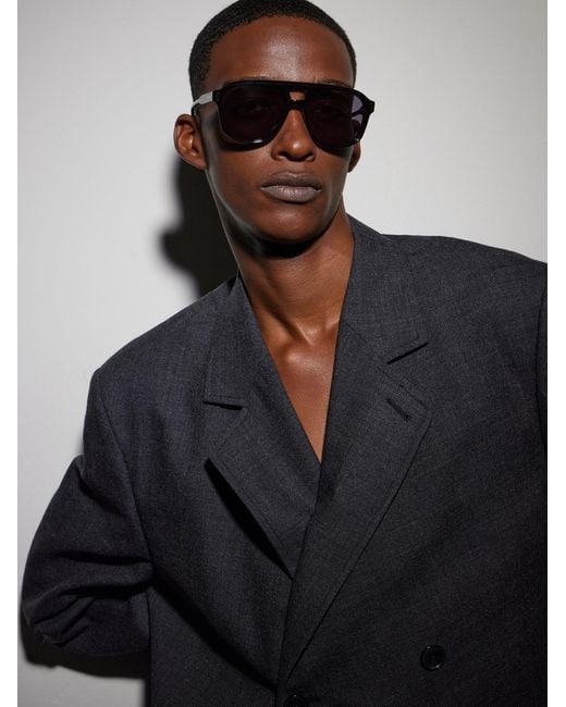 Jacques Marie Mage Black Leonard Aviator-Style Acetate Sunglasses for men