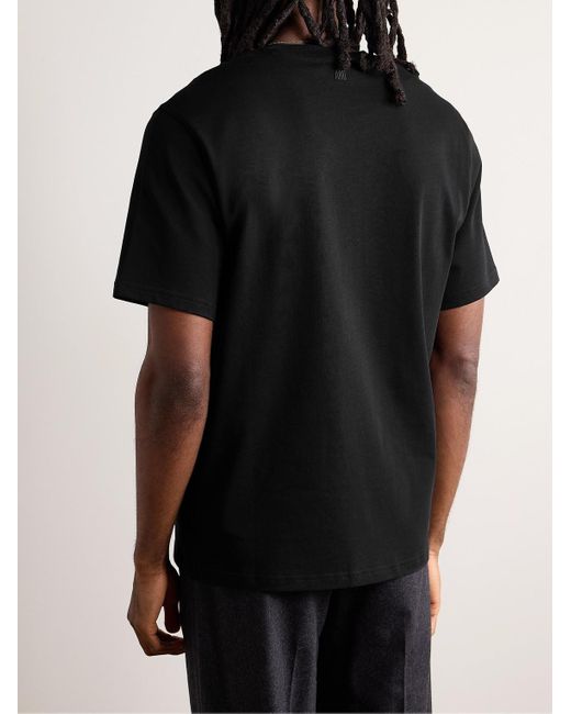 AMI T-Shirt aus Baumwoll-Jersey mit Logoprägung in Black für Herren
