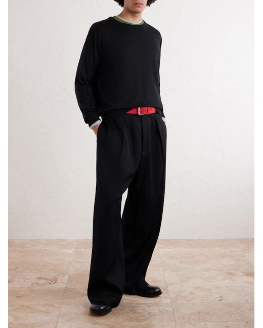 Merino Wool Sweater di Dries Van Noten in Blue da Uomo