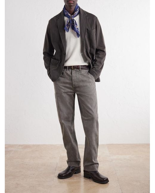 RRL Black Herringbone Cotton Blazer for men
