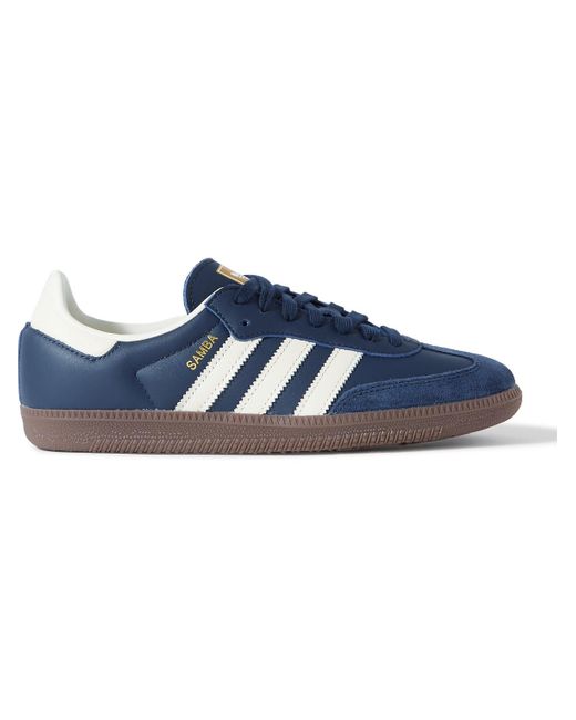 adidas Originals Samba Og Suede-trimmed Leather Sneakers in Blue for ...