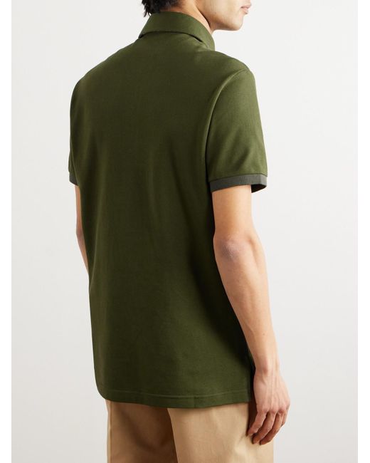 Etro Green Logo-embroidered Cotton-piqué Polo Shirt for men