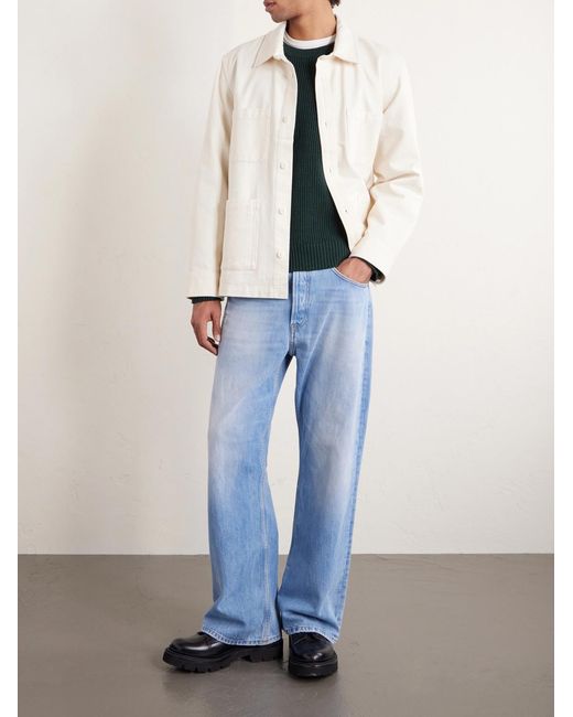 Ribbed Cotton Sweater di Corridor NYC in Green da Uomo