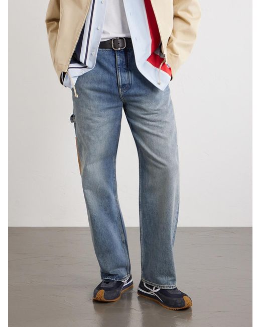 Loewe Blue Flow Runner 2.0 Suede-Trimmed Shell Sneakers for men