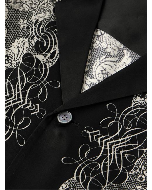 Acne Sowen Hemd aus bedrucktem Satin mit Reverskragen in Black für Herren