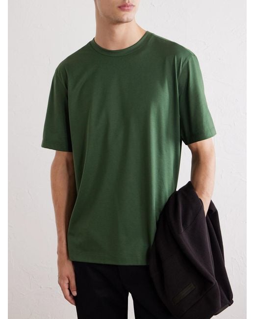 Zegna Green Cotton-Jersey T-Shirt for men