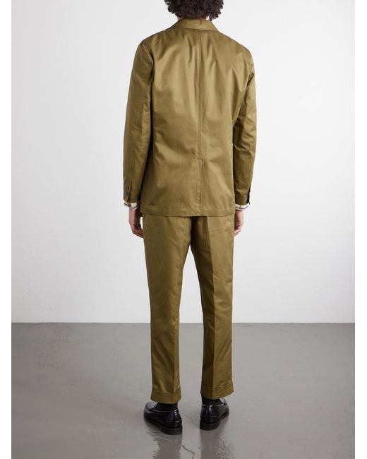 Beams Plus Green 3B Cotton-Twill Suit Jacket for men