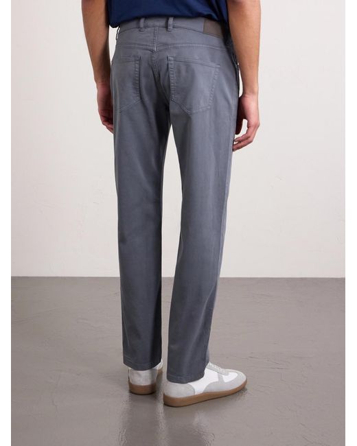 Peter Millar Blue Signature Straight-leg Cotton-blend Sateen Trousers for men