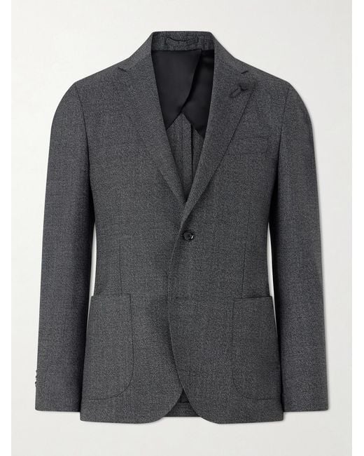 Lardini Black Double-Breasted Wool Blazer for men
