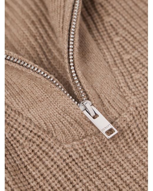 Isabel Marant Natural Benny Ribbed Merino Wool Half-Zip Sweater for men