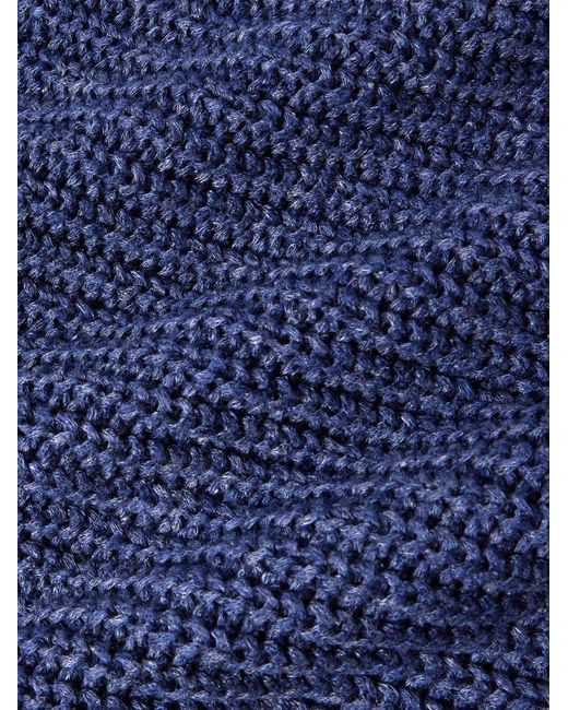 Federico Curradi Blue Ribbed Linen Cardigan for men