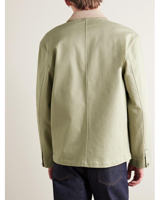 Club Monaco Natural Corduroy-trimmed Cotton-blend Twill Jacket for men