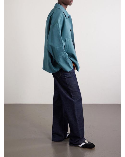 Dries Van Noten Blue Robinson Cotton-Twill Coat for men
